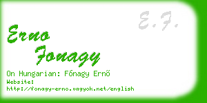 erno fonagy business card
